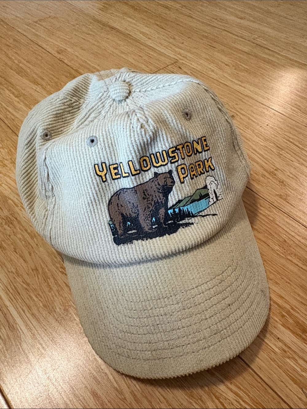 American Needle Yellowstone National Park Corduroy Bear Hat Snapback